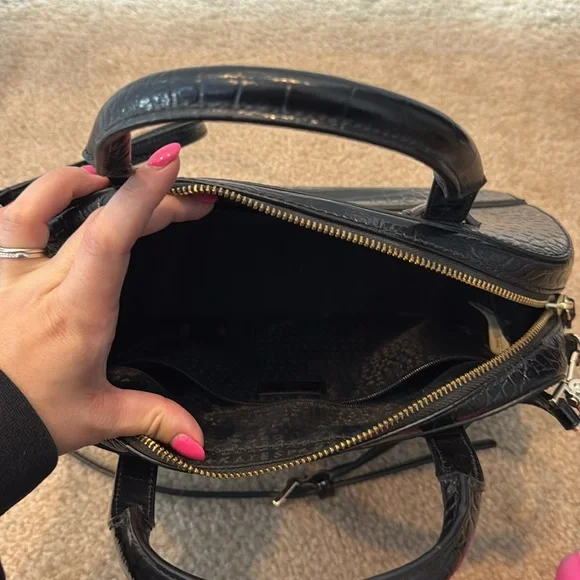 Kate Spade Black Purse with Strap crocodile style - Picture 5 of 6